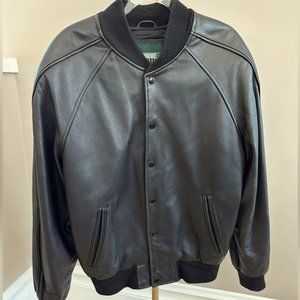 80's/90's Made in Canada Danier Authentic Leather Retro Bomber Varsity Jacket